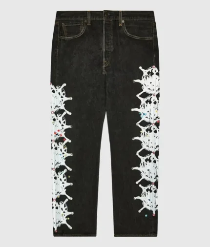 Sp5der Vintage Web And Stone Denim ‘Black